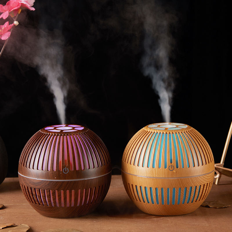 wood grain humidifier, USB diffuser, portable air humidifier, aroma diffuser, mini humidifier, home air purifier, desktop diffuser, ultrasonic mist humidifier, essential oil diffuser, health humidifier, small room humidifier, wooden diffuser, natural style humidifier, household humidifier, quiet USB diffuser